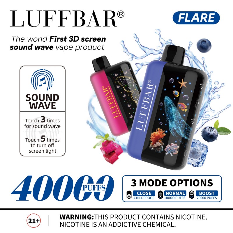 LUFFBAR FLARE 5% DISPOSABLE 40000 PUFFS BOX OF 5