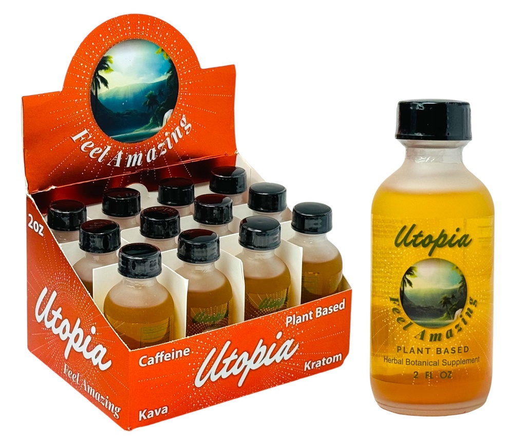 UTOPIA FEEL AMAZING KAVA KRATOM SHOTS BOX OF 12