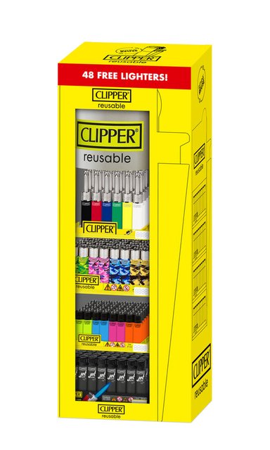 CLIPPER LIGHTER 4 TIER MIXED DISPLAY OF 168