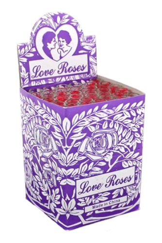 LOVE ROSE GLASS HEAVY 25CT PURPLE BOX