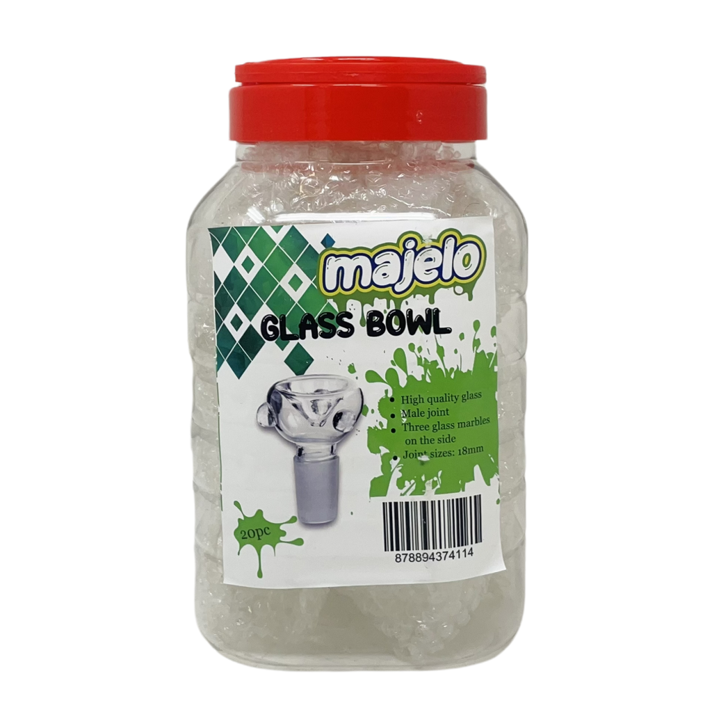 MAJELO 18MM MALE JOINT GLASS BOWL 20CT JAR