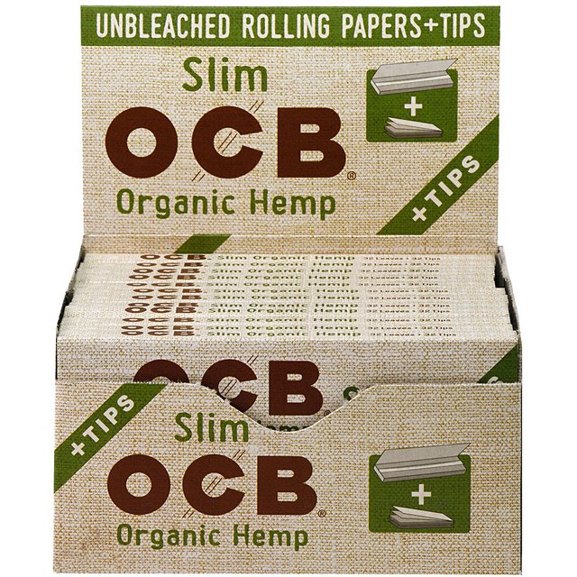 OCB SLIM ORGANIC HEMP PAPERS + TIPS 24CT