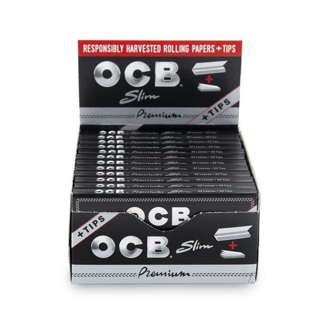 OCB SLIM PREMIUM PAPER + TIPS 24CT