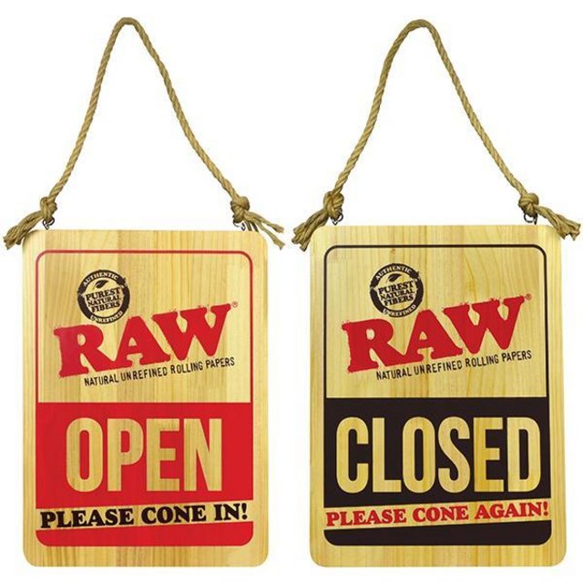 RAW CLOSE AND OPEN SIGN