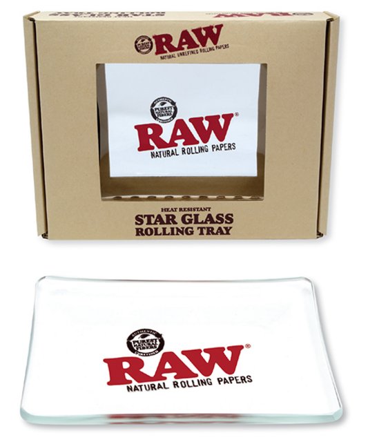 RAW STAR GLASS ROLLING TRAY