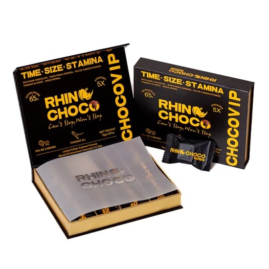 RHINO CHOCO VIP SEXUAL ENHANCEMENT CHOCOLATE 10G BOX OF 12