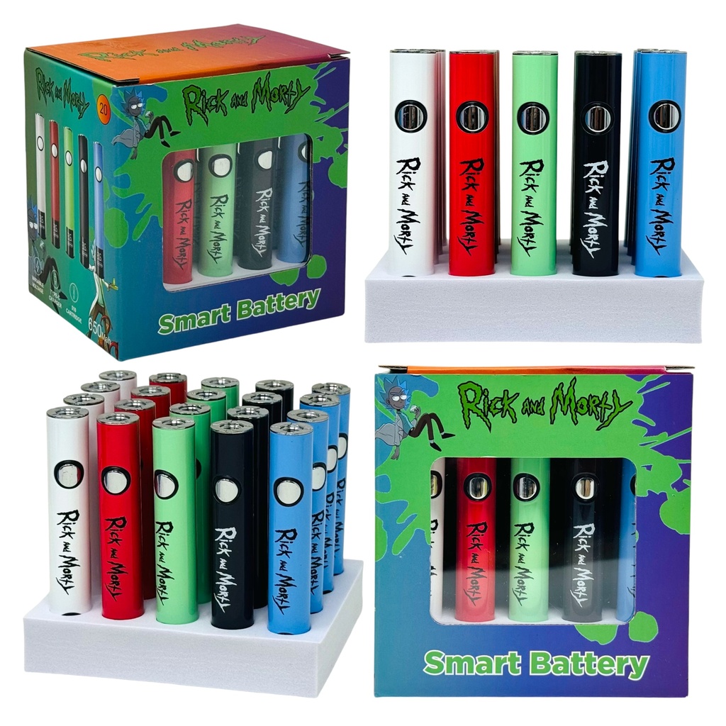 RICK AND MORTY 510 SMART BATTERY 650MAH 20CT DISPLAY