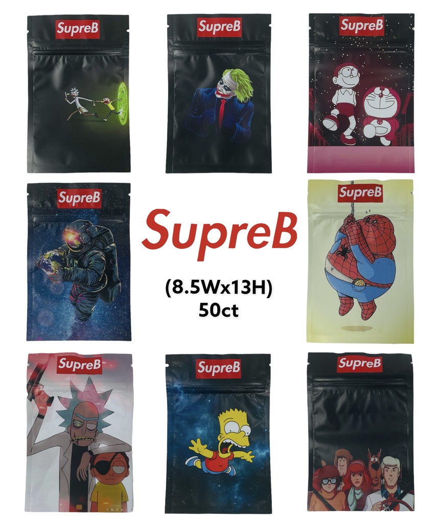 SUPREB SMELL PROOF BAGS 8.5W x 13H 50CT