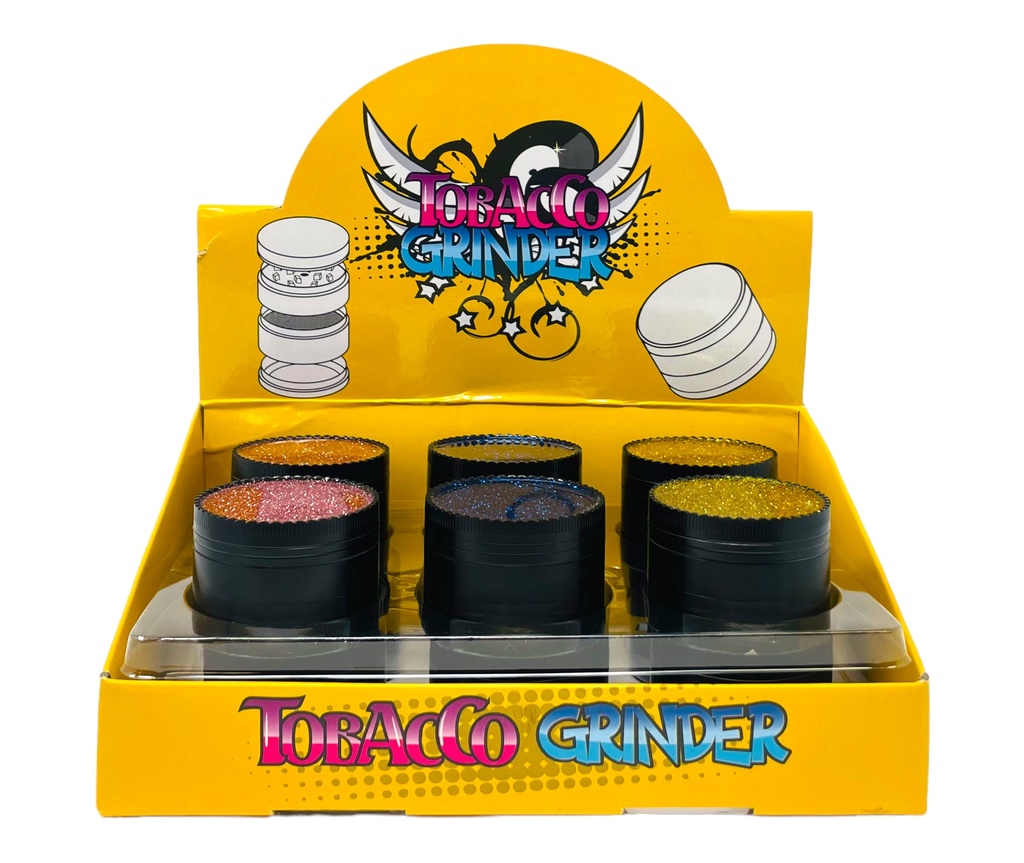 TOBACCO GRINDER 4 PARTS #MD107SGF-1 BOX OF 12