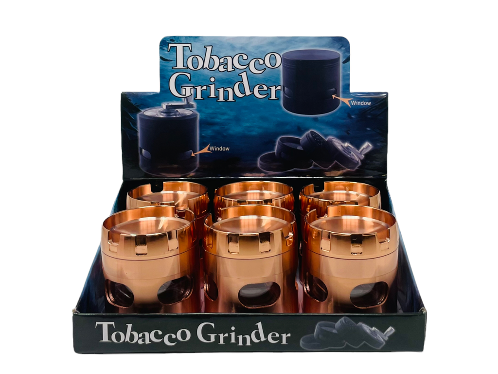 TOBACCO GRINDER 4 PARTS U SHAPE TOP WITH PHONE HOLDER ROSE GOLD #TG4-63PH-DR2 BOX OF 6