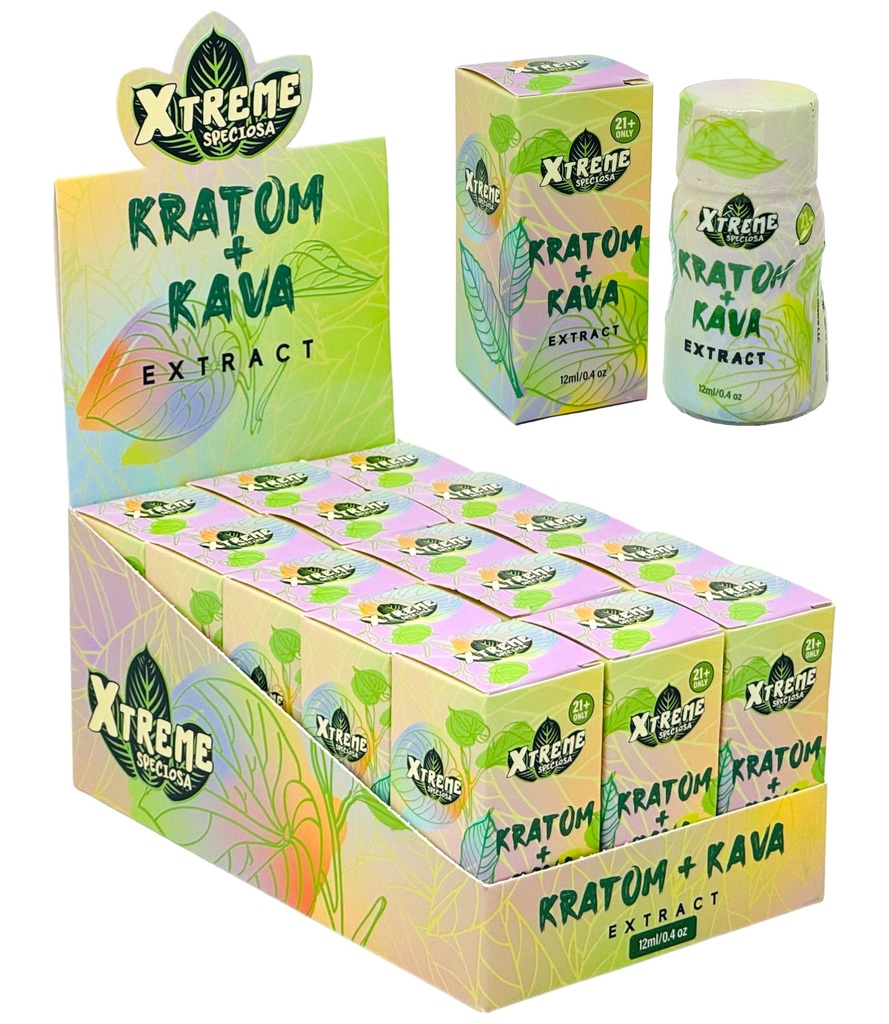 XTREME SPECIOSA KRATOM + KAVA EXTRACT SHOTS BOX OF 15