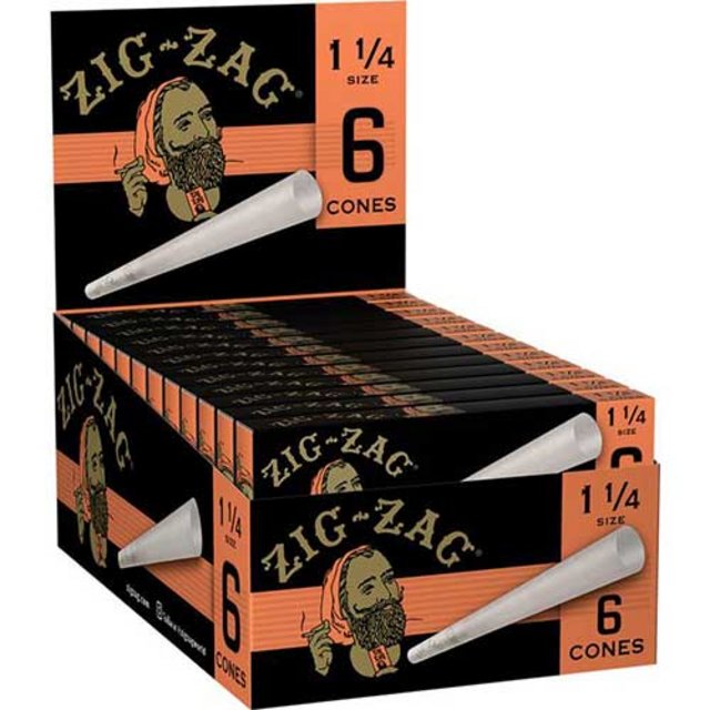 ZIG ZAG 1.25 ULTRA THIN CONES ORGANIC HEMP 24CT