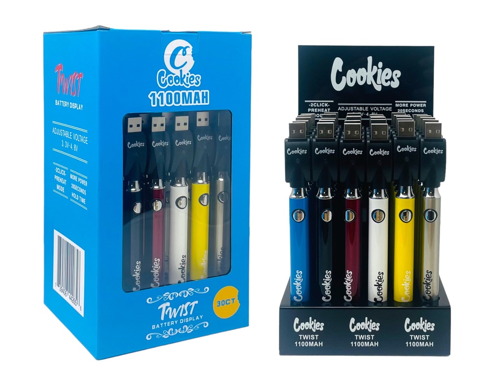 COOKIES TWIST BATTERY 1100MAH 30CT DISPLAY