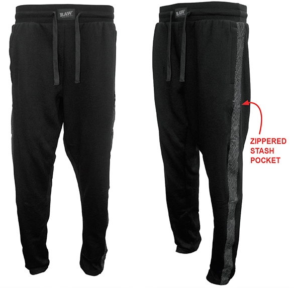 RAW BLACK SWEATPANTS WITH TONAL SIDE LOGO #22141