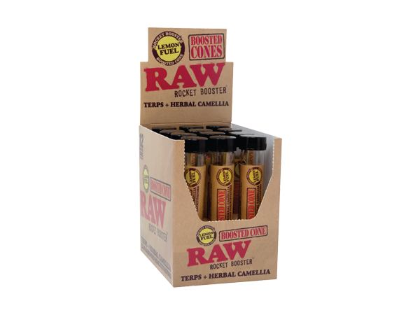 RAW BOOSTED CONES ROCKET BOOSTER BOX OF 12