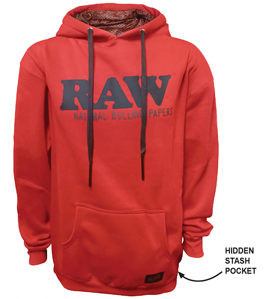 RAW RED COTTON HOODIE WITH BLACK LOGO #22153