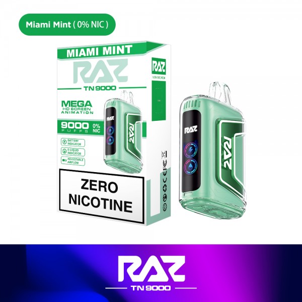 RAZ TN9000 ZERO NICOTINE DISPOSABLE BOX OF 5