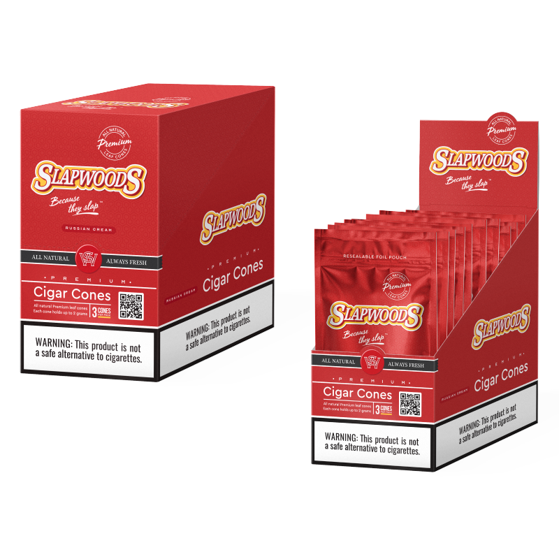 SLAPWOODS NATURAL CIGAR CONES 3CT BOX OF 10