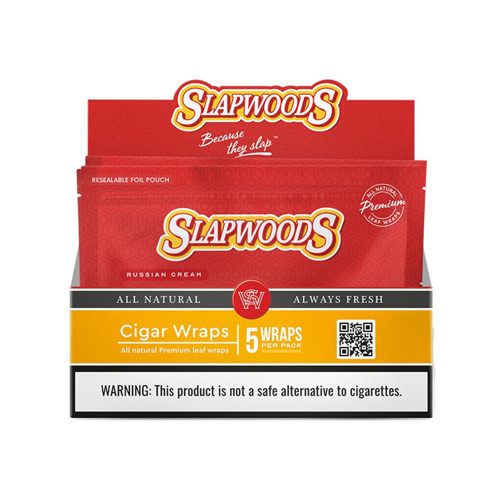 SLAPWOODS NATURAL CIGAR WRAPS 5CT BOX OF 10