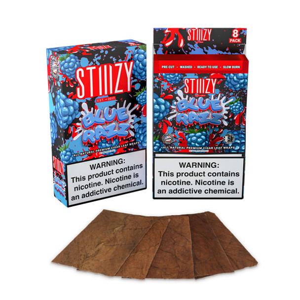 STIIIZY ALL NATURAL PREMIUM CIGAR LEAF WRAPS 5CT BOX OF 8