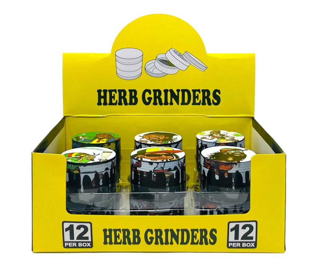 TOBACCO HERB GRINDER 4 PARTS #MDAB50LS BOX OF 12