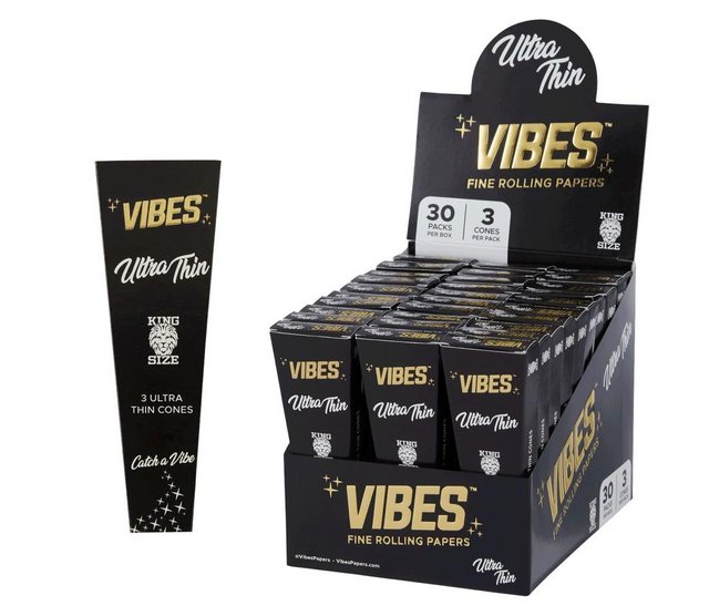 VIBES KING SIZE CONES 3CT BOX OF 30