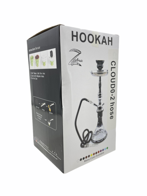 ZEBRA HOOKAH 19" CLOUD 2 HOSE 