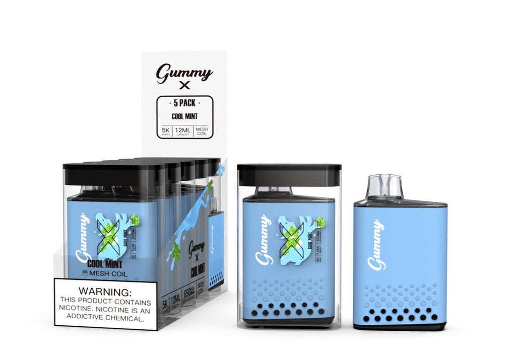 GUMMY X 5% DISPOSABLE 5000 PUFFS BOX OF 5