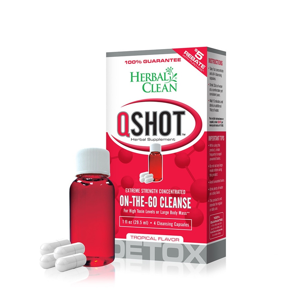 HERBAL CLEAN QSHOT ON-THE-GO CLEANSE DETOX 1OZ