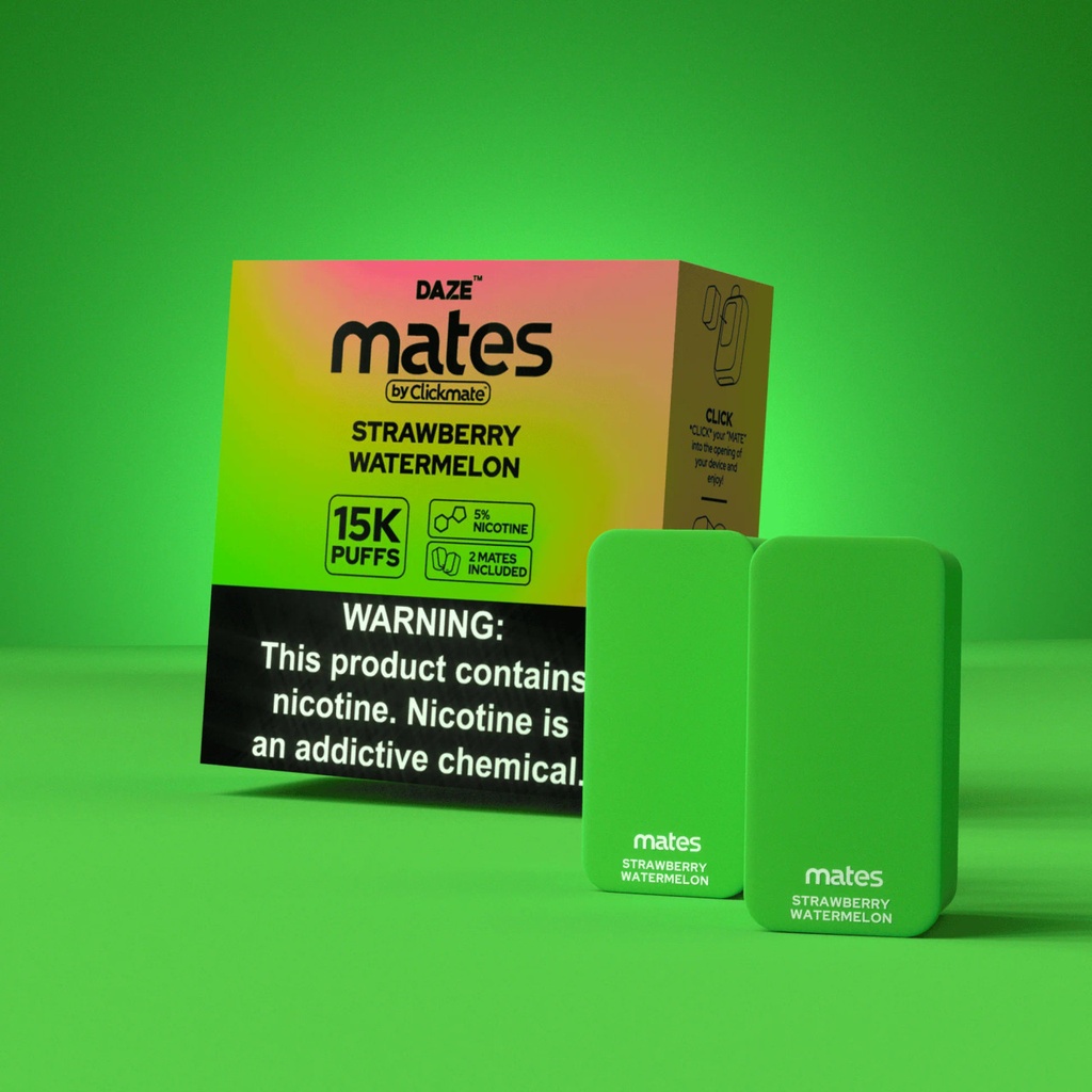 MATES BY CLICKMATE 5% DISPOSABLE POD 15000 PUFFS 2CT BOX OF 5