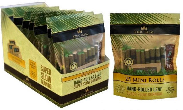 KING PALM 25CT MINI ROLLS (0.8GM) BOX OF 8