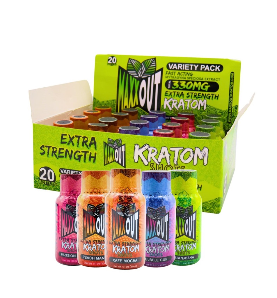 MAXX OUT KRATOM SHOTS VARIETY PACK BOX OF 20