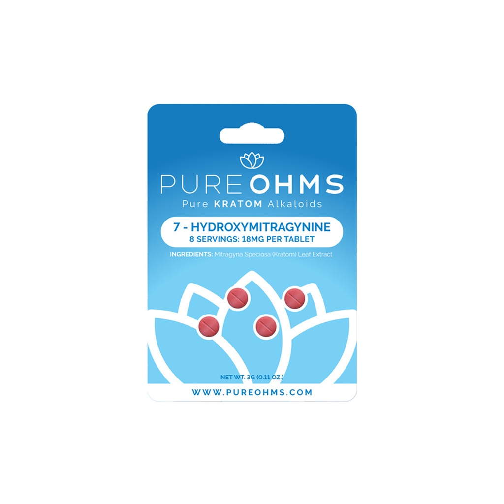 PURE OHMS 18MG 7-HYDROXY KRATOM AKALOIDS CAPSULES 4CT