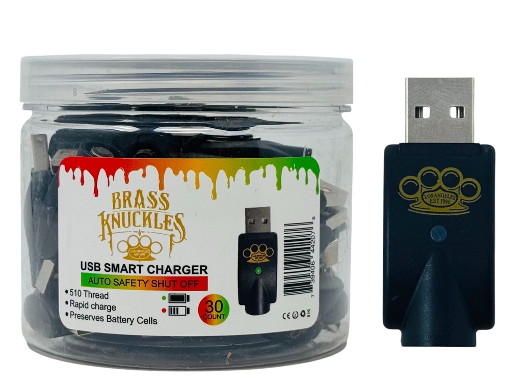 BRASS KNUCKLES USB SMART CHARGER 30CT JAR