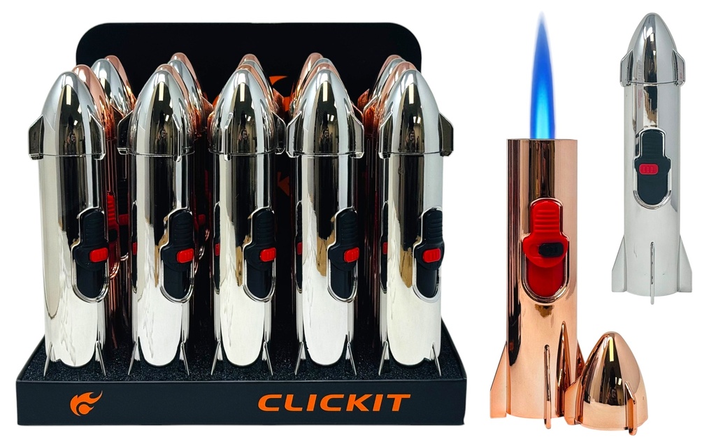 CLICKIT ROCKET TORCH LIGHTER GH-7500 BOX OF 20