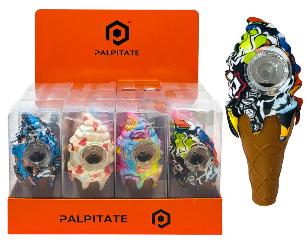 PALPITATE ICE CREAM DESIGN SILICONE PIPES #PI-045 BOX OF 12