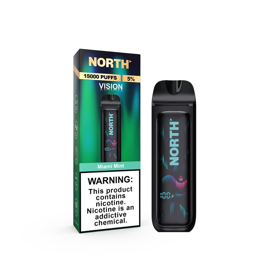 NORTH VISION 5% DISPOSABLE 15000 PUFFS BOX OF 5