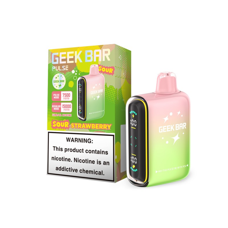 GEEK BAR PULSE SOUR EDITION 5% DISPOSABLE 15000 PUFFS BOX OF 5