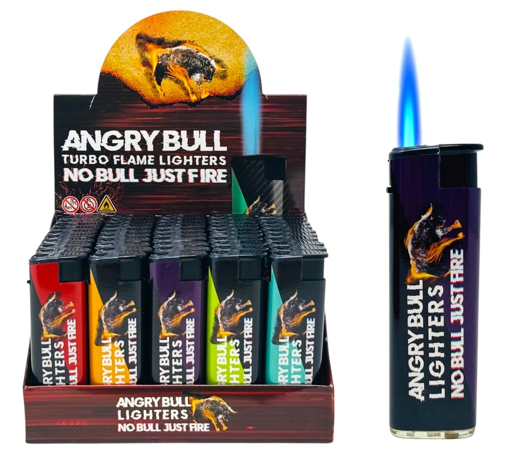 ANGRY BULL TURBO FLAME TORCH LIGHTERS BOX OF 50