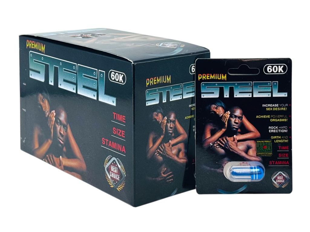 STEEL PREMIUM 60K ENHANCEMENT PILLS BOX OF 24