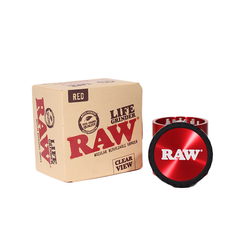 RAW LIFE GRINDER CLEAR VIEW MODULAR GRINDER RED