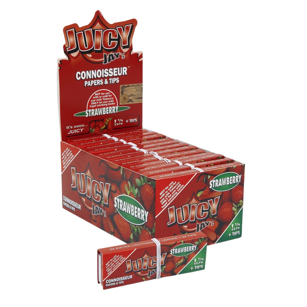 JUICY JAY'S 1 1/4 CONNOISSEUR PAPERS + TIPS 32CT BOX OF 24