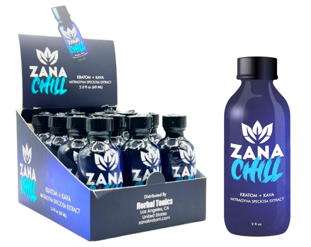 ZANA CHILL KRATOM + KAVA SHOTS BOX OF 12