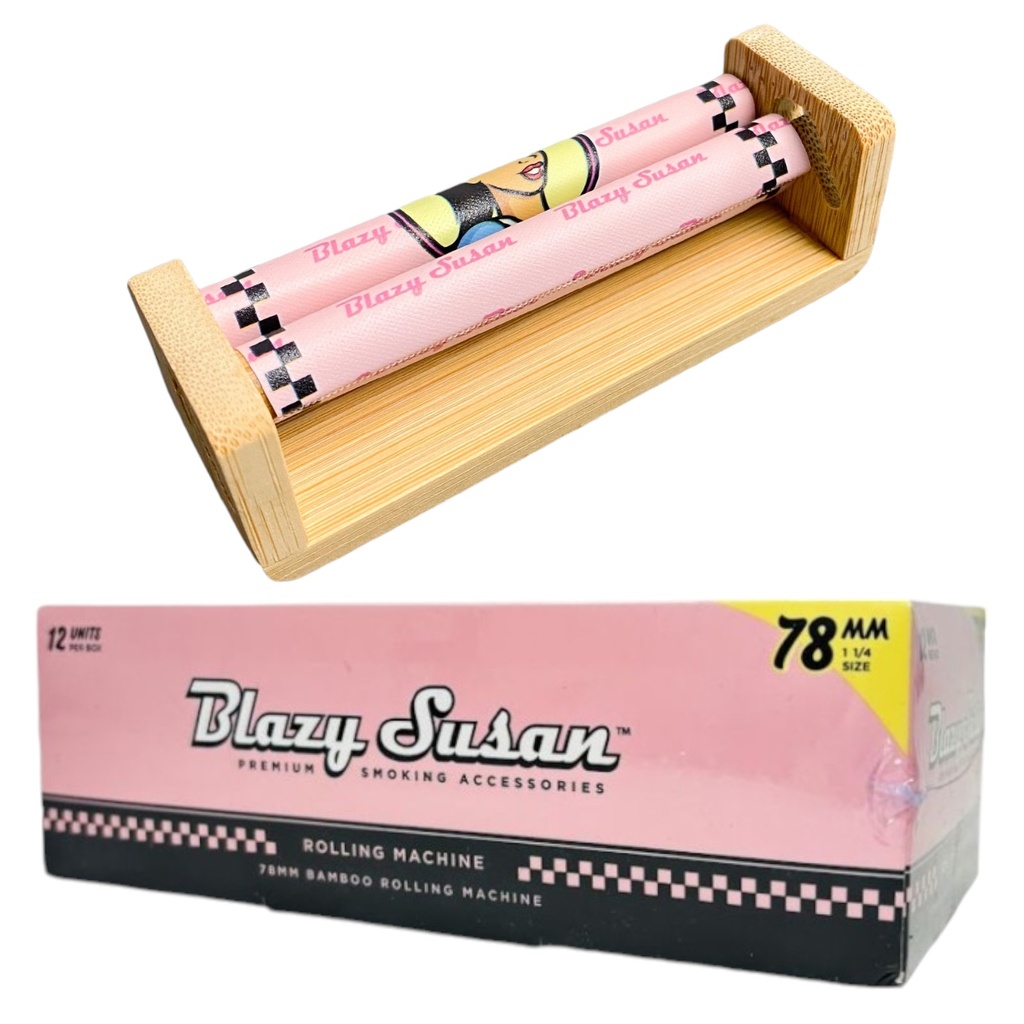 BLAZY SUSAN 1 1/4 PINK 78MM BAMBOO ROLLING MACHINE BOX OF 12