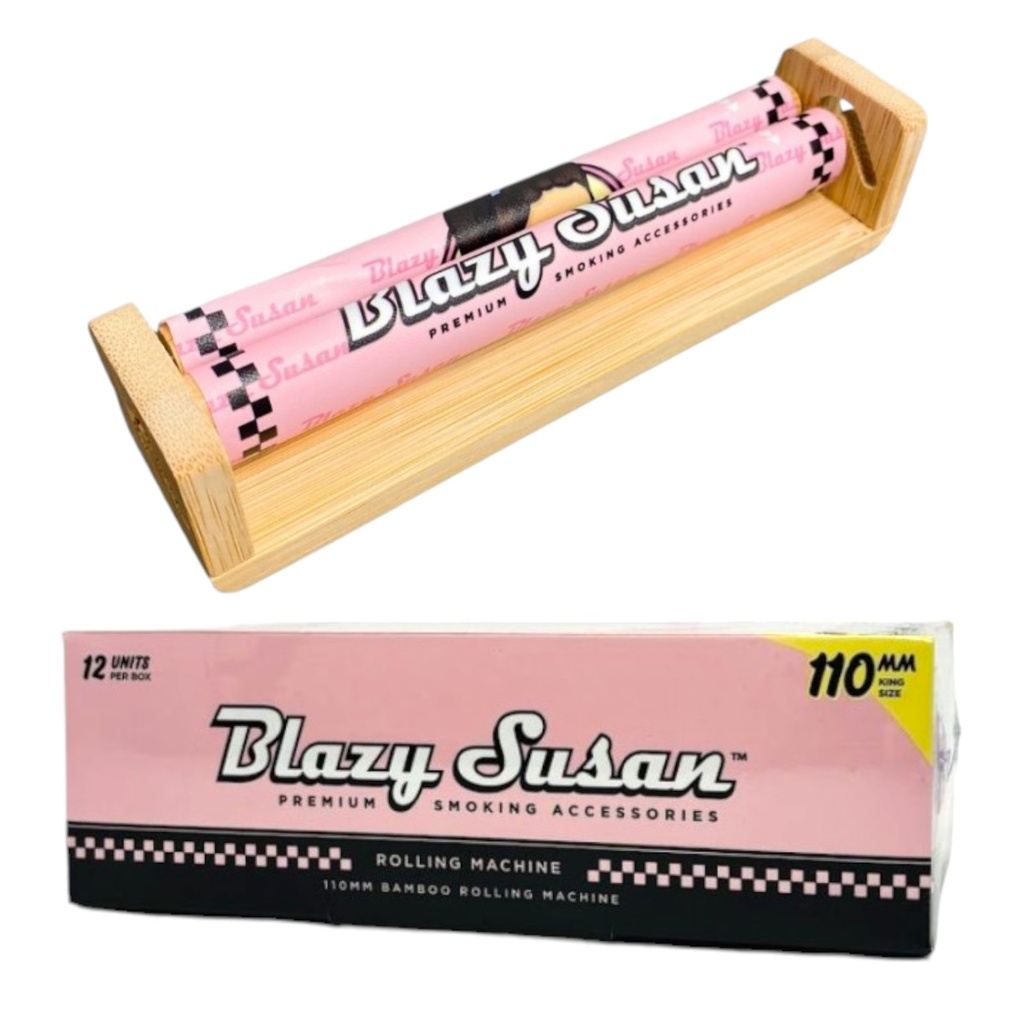 BLAZY SUSAN KING SIZE PINK 110MM BAMBOO ROLLING MACHINE BOX OF 12