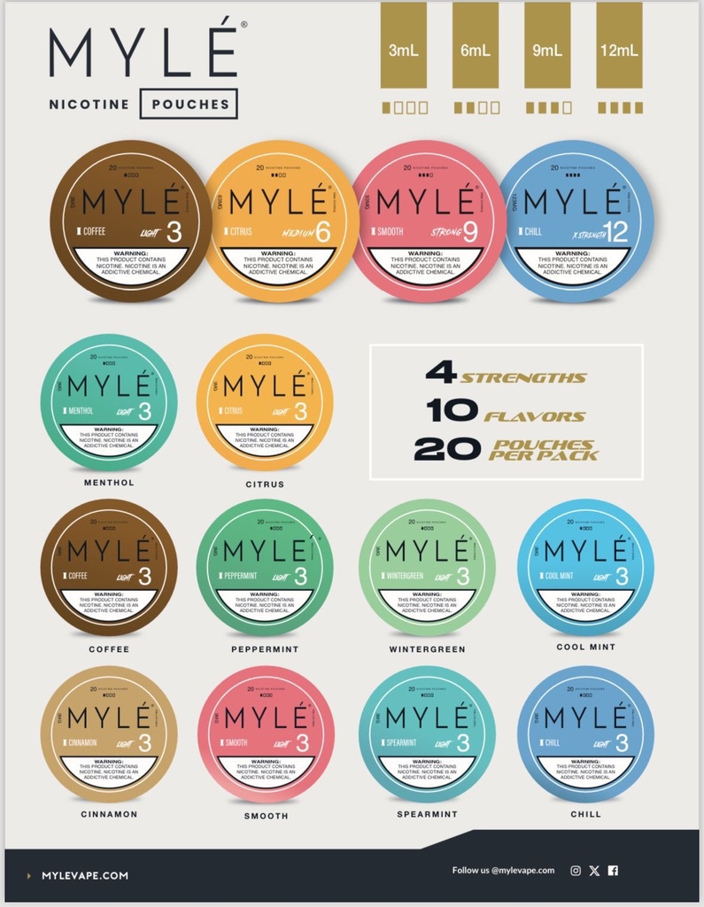 MYLE NICOTINE POUCHES 5CT