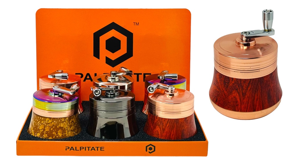 PALPITATE CLICKIT LARGE GRINDER WITH HANDLE 4 PARTS #MG-068 BOX OF 6