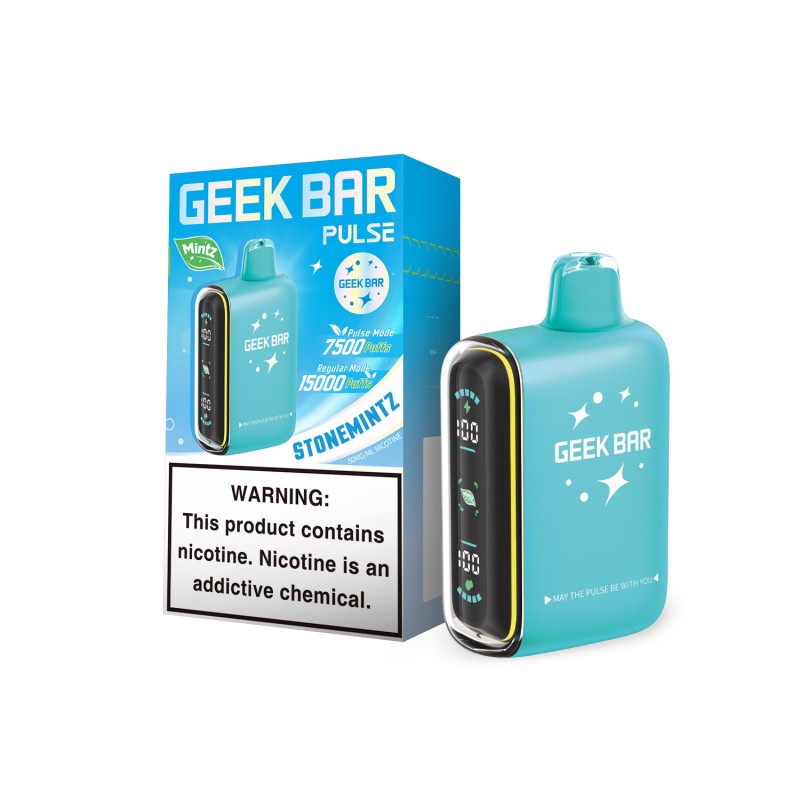 GEEK BAR PULSE MINTZ EDITION 5% DISPOSABLE 15000 PUFFS BOX OF 5