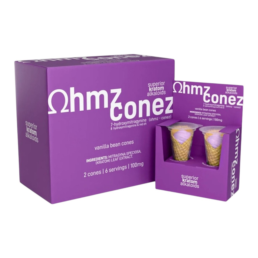 EAT OHMZ 100MG 7-HYDROXY + 8-HYDROXY + RED OH VANILLA BEAN CONES 2CT