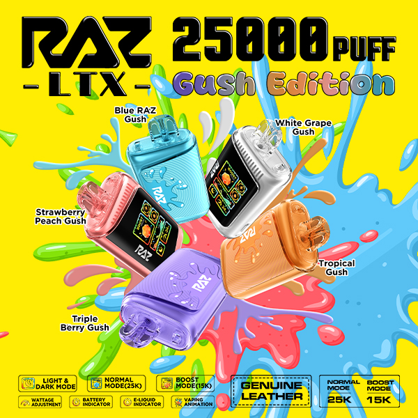 RAZ LTX 25K GUSH EDITION 5% DISPOSABLE BOX OF 5